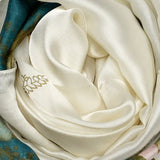 Wrapables Silk Like Satin Polyester Large Scarf Wrap, Lotus