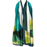 Wrapables Silk Like Satin Polyester Large Scarf Wrap, Green