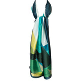 Wrapables Silk Like Satin Polyester Large Scarf Wrap, Green