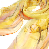 Wrapables Lightweight Sheer Silky Feeling Georgette Scarf, Yellow Floral