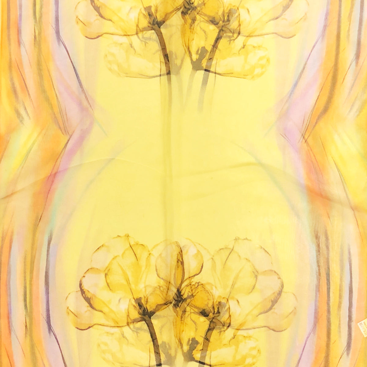 Wrapables Lightweight Sheer Silky Feeling Georgette Scarf, Yellow Floral