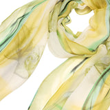 Wrapables Lightweight Sheer Silky Feeling Georgette Scarf, Green Floral