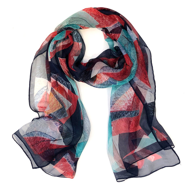 Wrapables Lightweight Sheer Silky Feeling Georgette Scarf, Navy Eco-Trendy