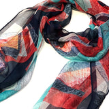 Wrapables Lightweight Sheer Silky Feeling Georgette Scarf, Navy Eco-Trendy