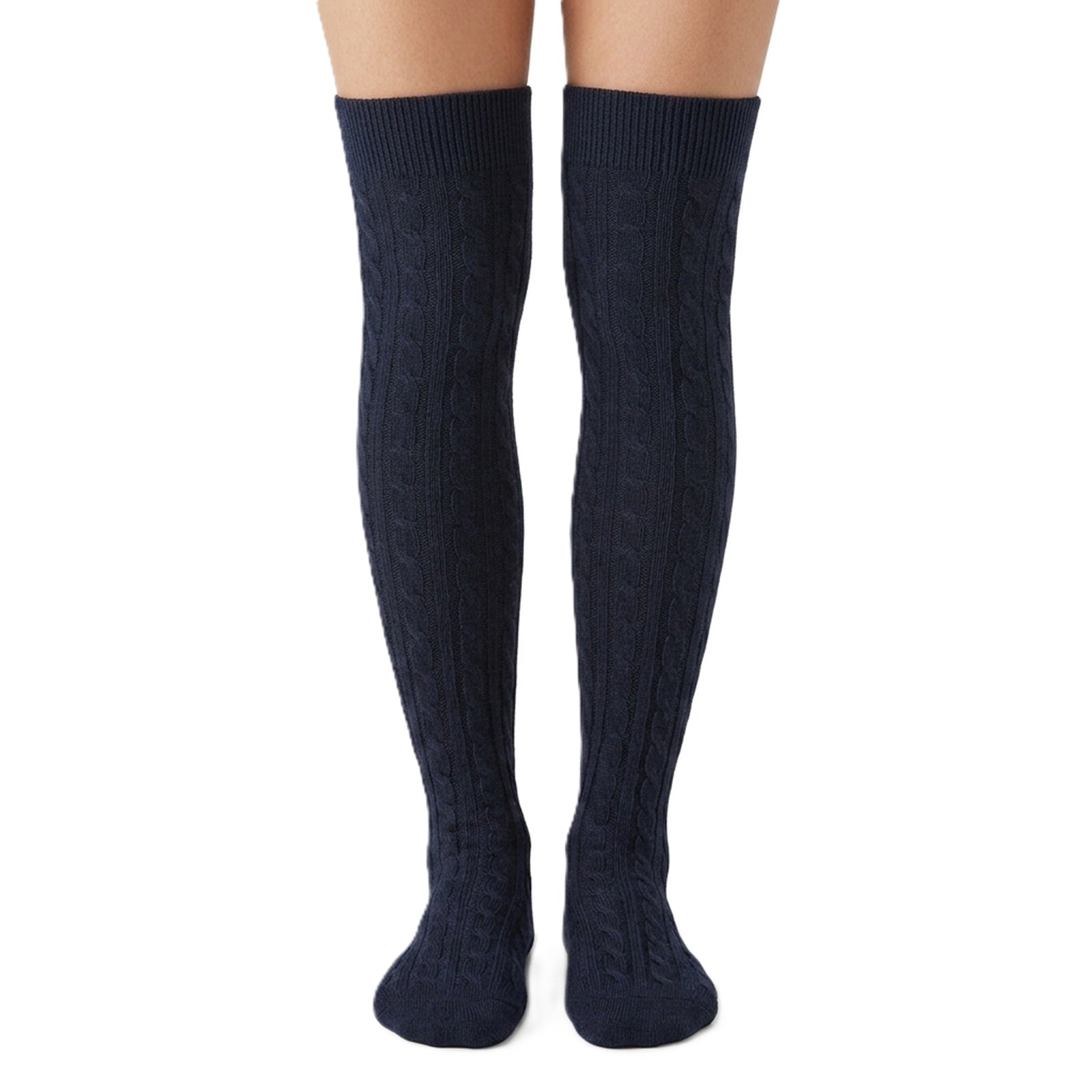 Wrapables Women's Cable Knit Knee High Boot Socks