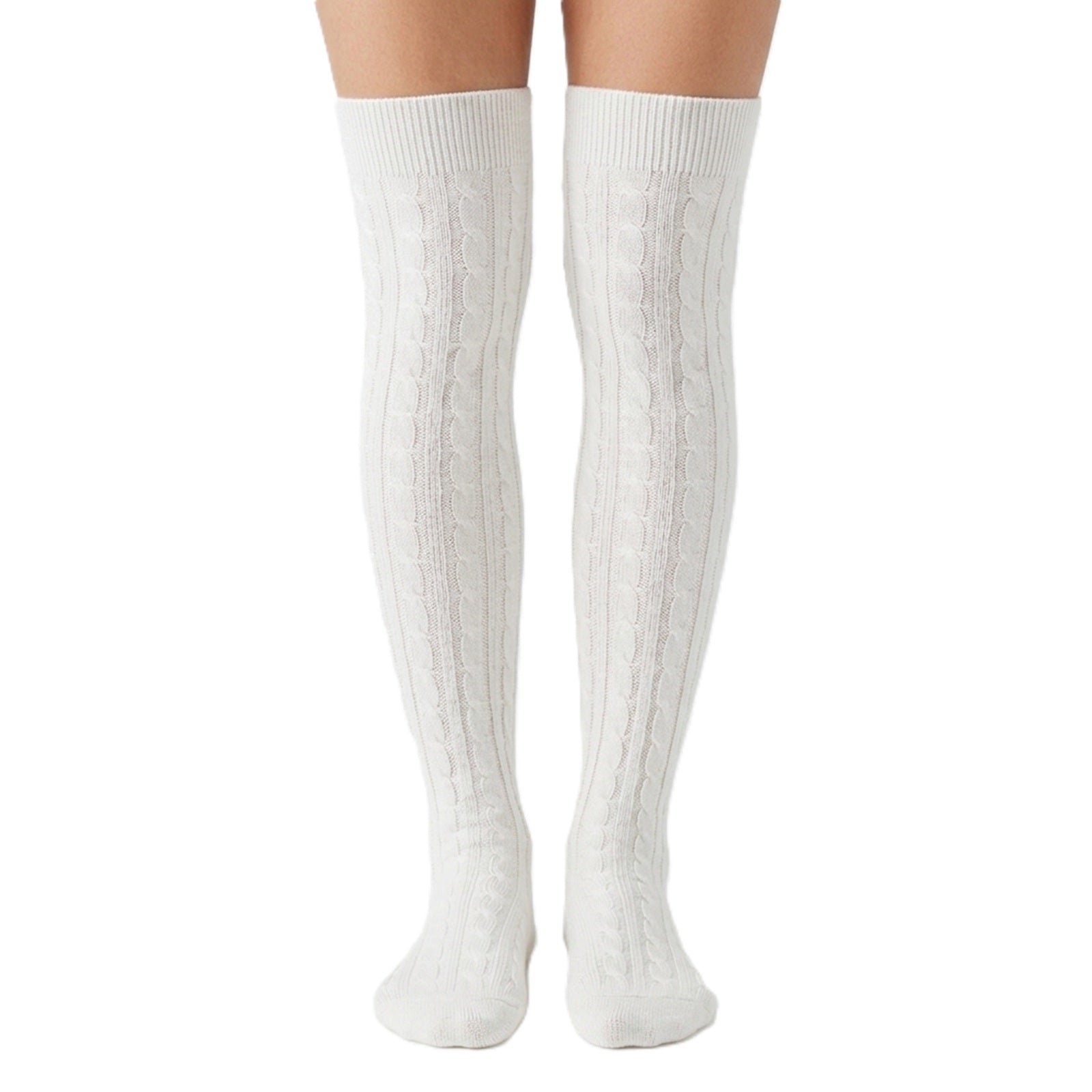 Wrapables Women's Cable Knit Knee High Boot Socks