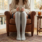 Wrapables Women's Cable Knit Knee High Boot Socks