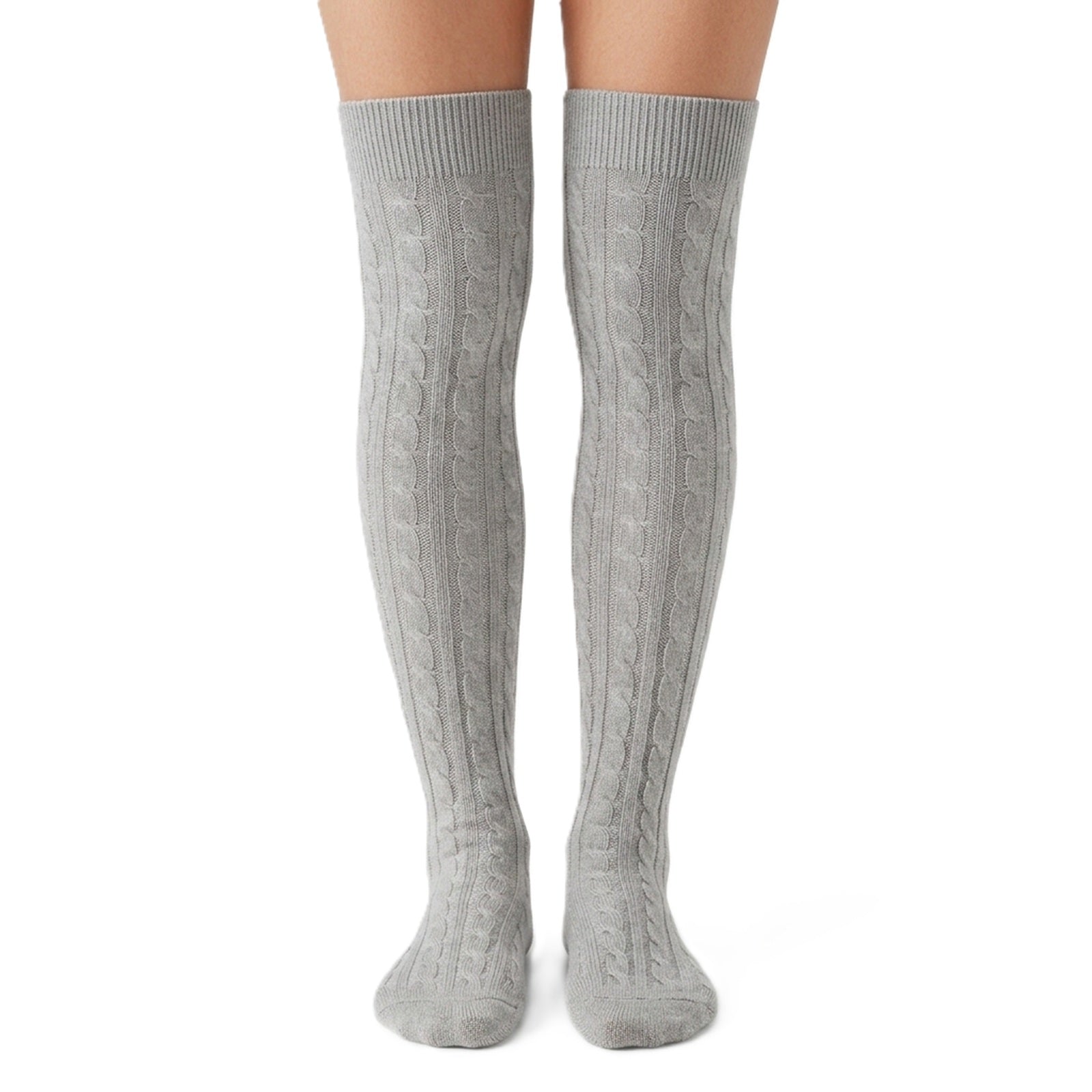 Wrapables Women's Cable Knit Knee High Boot Socks