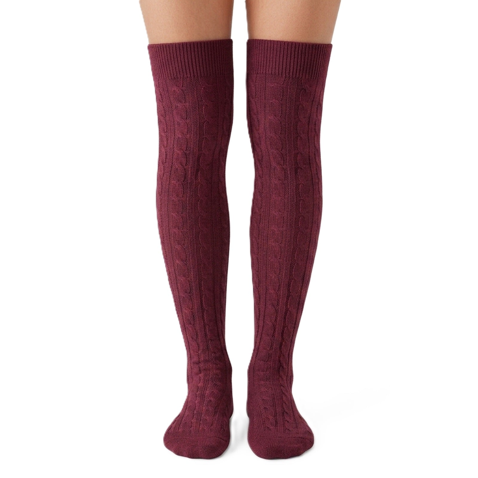 Wrapables Women's Cable Knit Knee High Boot Socks
