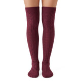 Wrapables Women's Cable Knit Knee High Boot Socks