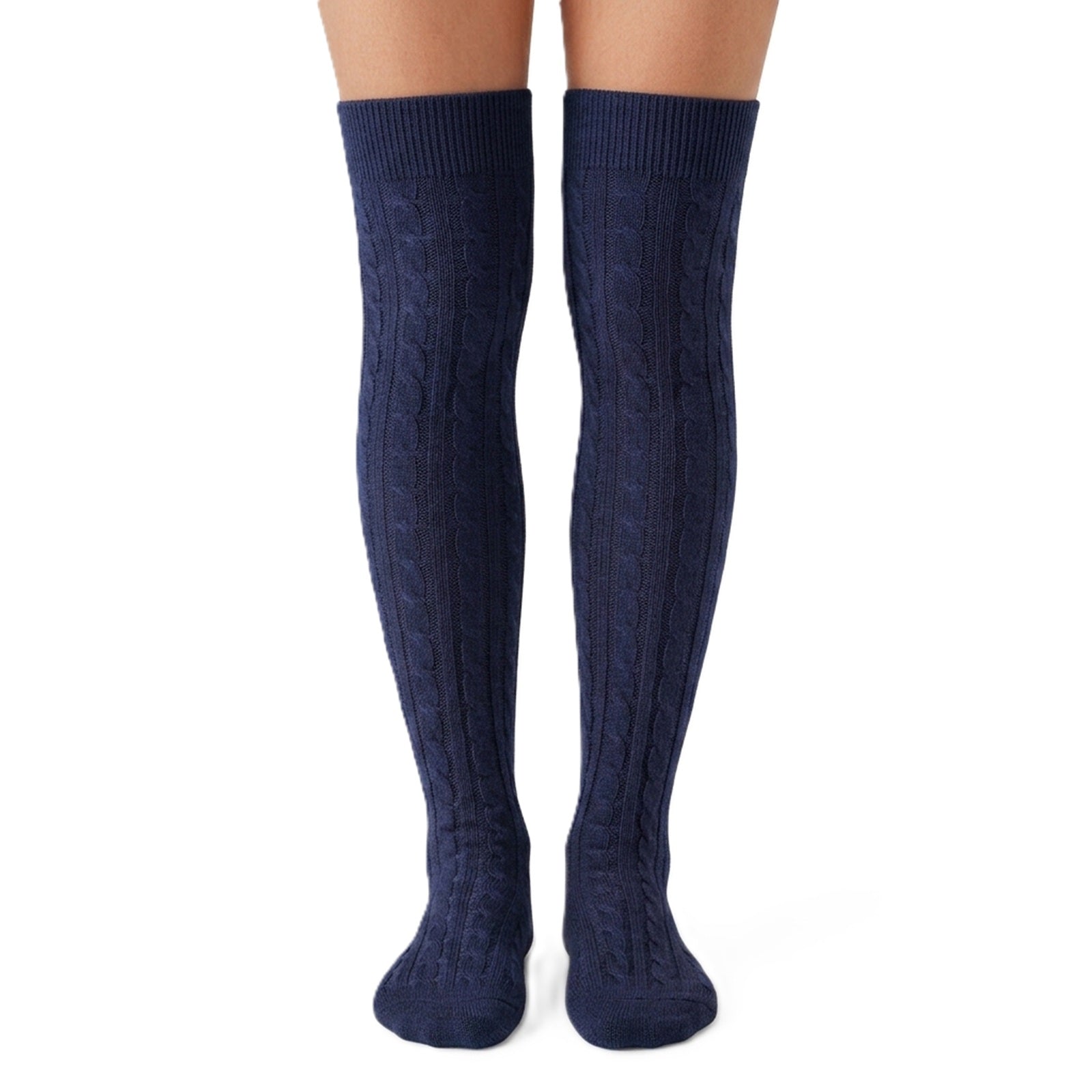 Wrapables Women's Cable Knit Knee High Boot Socks