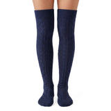 Wrapables Women's Cable Knit Knee High Boot Socks
