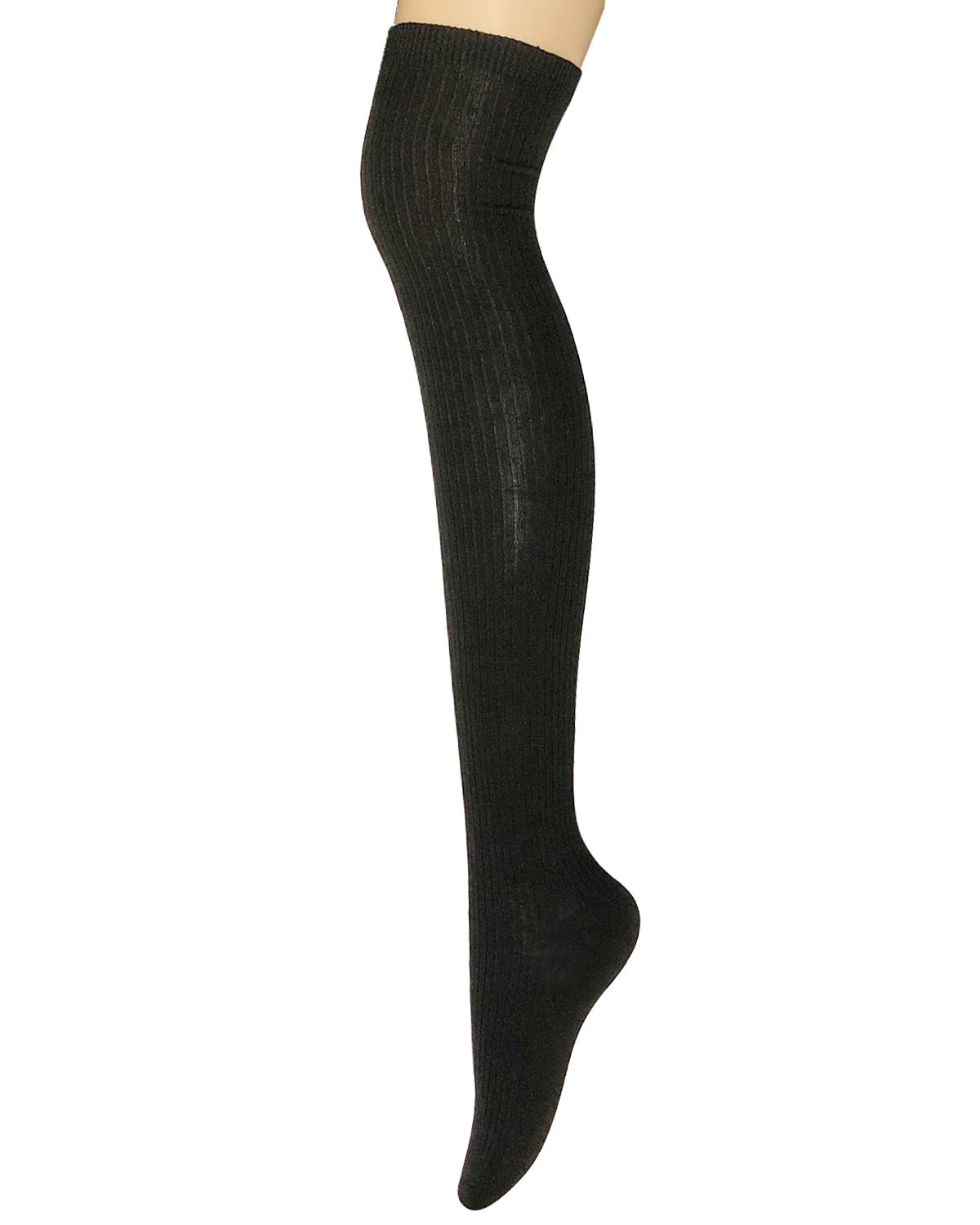 Wrapables Women's Ribbed Knee High Boot Socks, Black