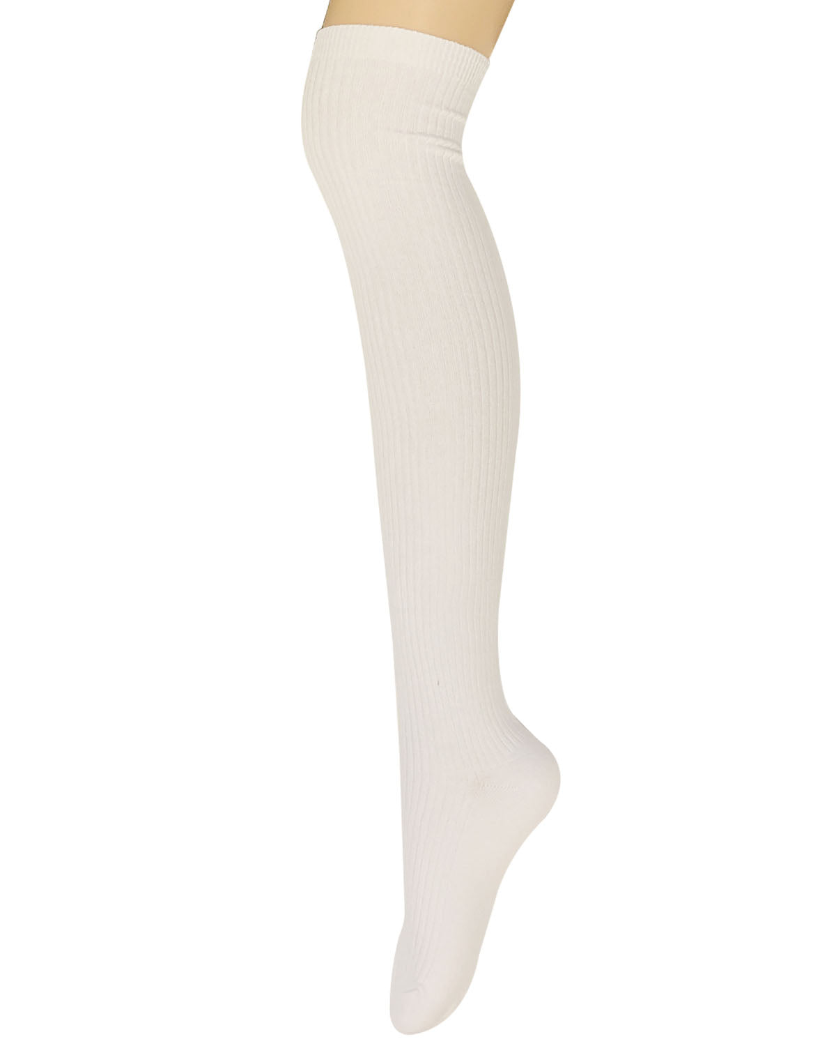 Wrapables Women's Ribbed Knee High Boot Socks, White