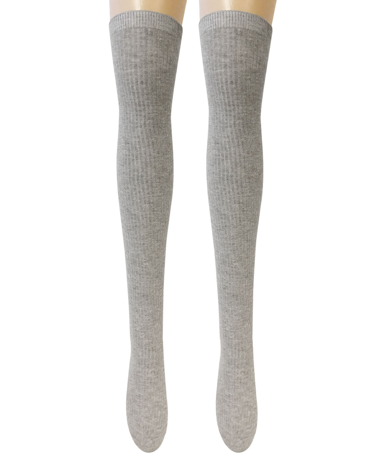 Wrapables Women's Ribbed Knee High Boot Socks, Gray