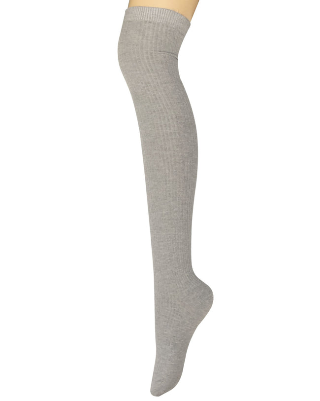 Wrapables Women's Ribbed Knee High Boot Socks, Gray