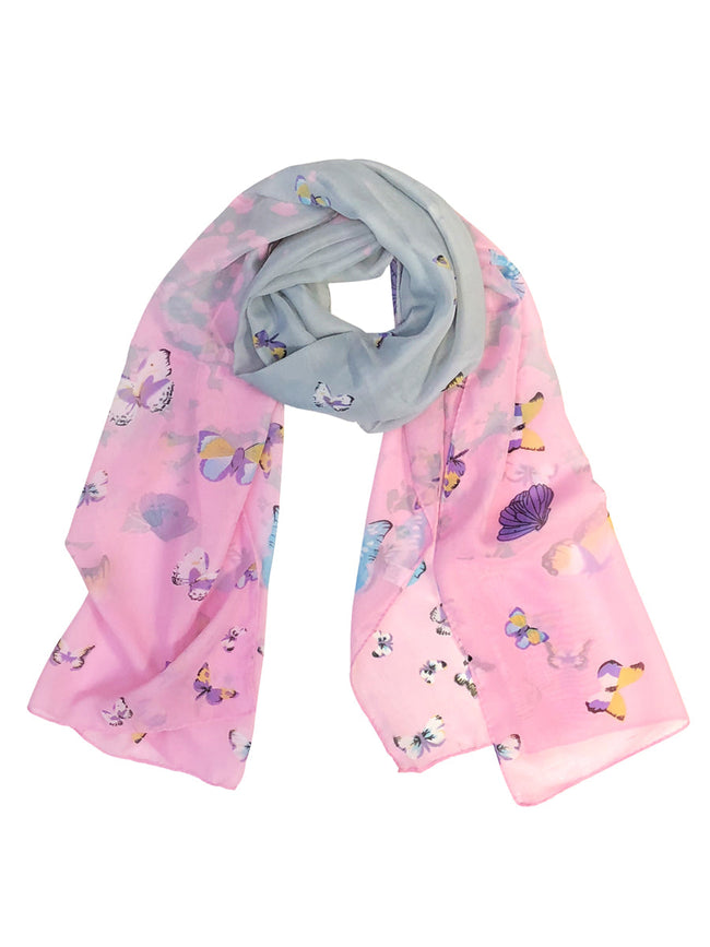 Wrapables Lightweight Floral Spring Chiffon Scarf, Spring Pink