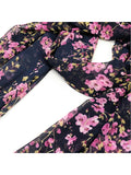 Wrapables Lightweight Floral Spring Chiffon Scarf, Floral Navy