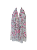 Wrapables Lightweight Floral Spring Chiffon Scarf, Floral Gray