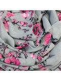 Wrapables Lightweight Floral Spring Chiffon Scarf, Floral Gray