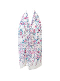 Wrapables Lightweight Floral Spring Chiffon Scarf, Floral White