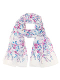 Wrapables Lightweight Floral Spring Chiffon Scarf, Floral White