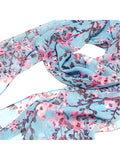 Wrapables Lightweight Floral Spring Chiffon Scarf, Floral Blue