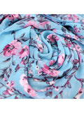 Wrapables Lightweight Floral Spring Chiffon Scarf, Floral Blue