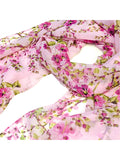 Wrapables Lightweight Floral Spring Chiffon Scarf, Floral Pink