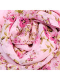 Wrapables Lightweight Floral Spring Chiffon Scarf, Floral Pink