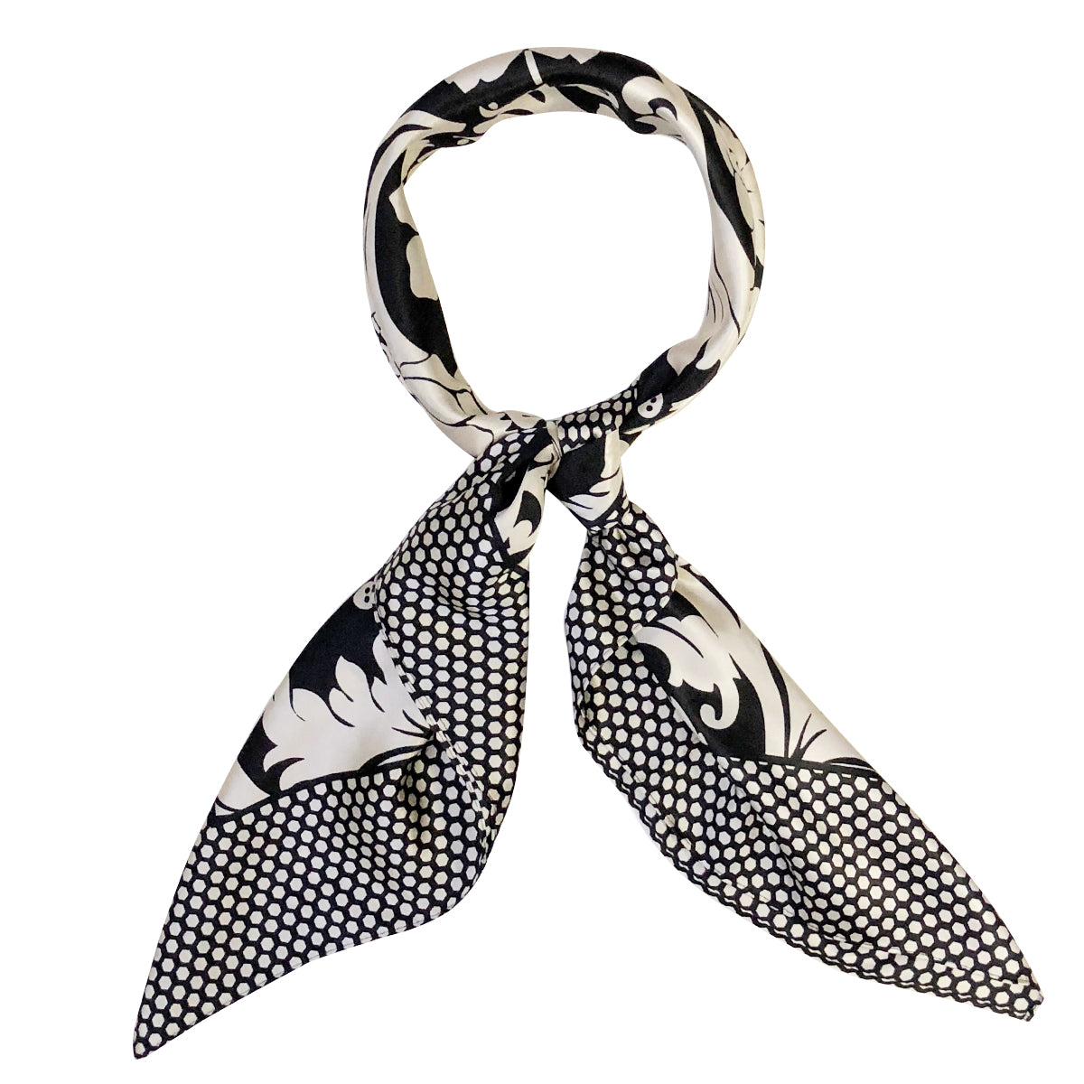 Wrapables Silky Feeling Satin Square Scarf, Floral Damask