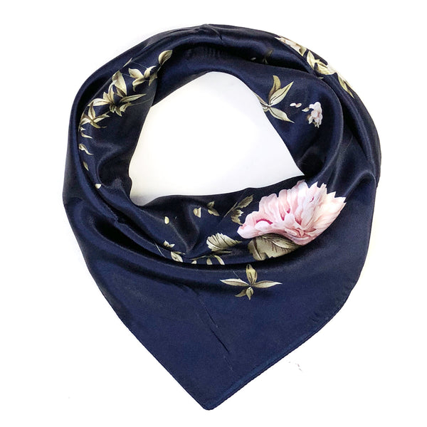 Wrapables Women's Silky Feeling Satin Square Scarf, Elegant Rose