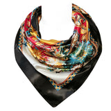 Wrapables Silky Feeling Satin Square Scarf, Floral Paisley