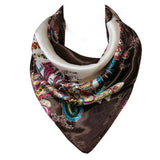 Wrapables Silky Feeling Satin Square Scarf, Intricate Paisley