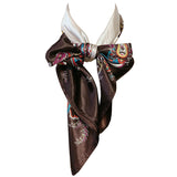 Wrapables Silky Feeling Satin Square Scarf, Intricate Paisley