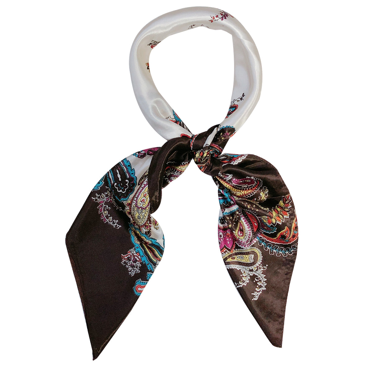 Wrapables Silky Feeling Satin Square Scarf, Intricate Paisley