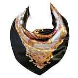 Wrapables Silky Feeling Satin Square Scarf, Black Royal