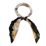 Wrapables Silky Feeling Satin Square Scarf, Black Royal