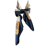 Wrapables Silky Feeling Satin Square Scarf, Navy Majestic