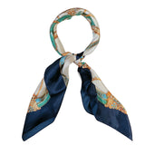 Wrapables Silky Feeling Satin Square Scarf, Navy Majestic