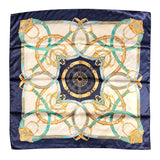 Wrapables Silky Feeling Satin Square Scarf, Navy Majestic