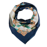 Wrapables Silky Feeling Satin Square Scarf, Navy Majestic