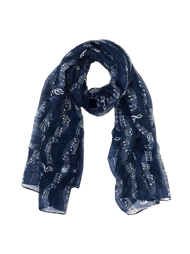 Wrapables Lightweight Musical Notes Long Scarf, Blue