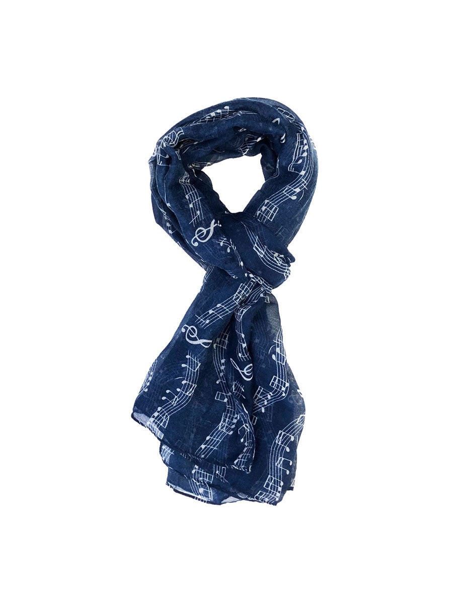 Wrapables Lightweight Musical Notes Long Scarf, Blue