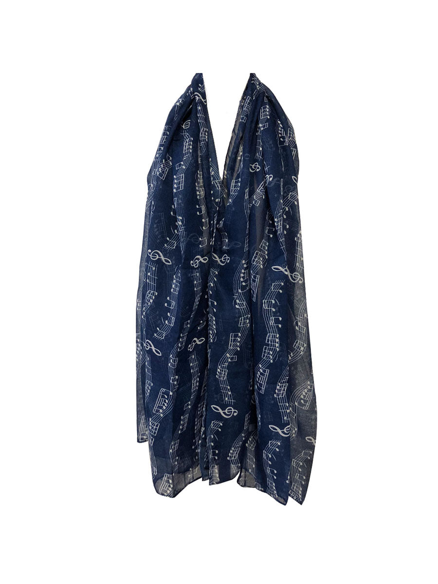 Wrapables Lightweight Musical Notes Long Scarf, Blue