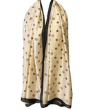 Wrapables Silk Like Satin Polyester Large Scarf Wrap, Caramel Floral