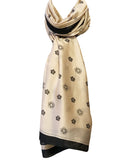 Wrapables Silk Like Satin Polyester Large Scarf Wrap, Caramel Floral