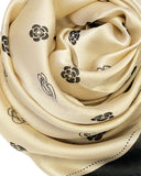 Wrapables Silk Like Satin Polyester Large Scarf Wrap, Caramel Floral