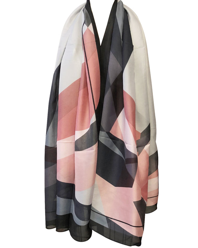 Wrapables Silk Like Satin Polyester Large Scarf Wrap, Gray