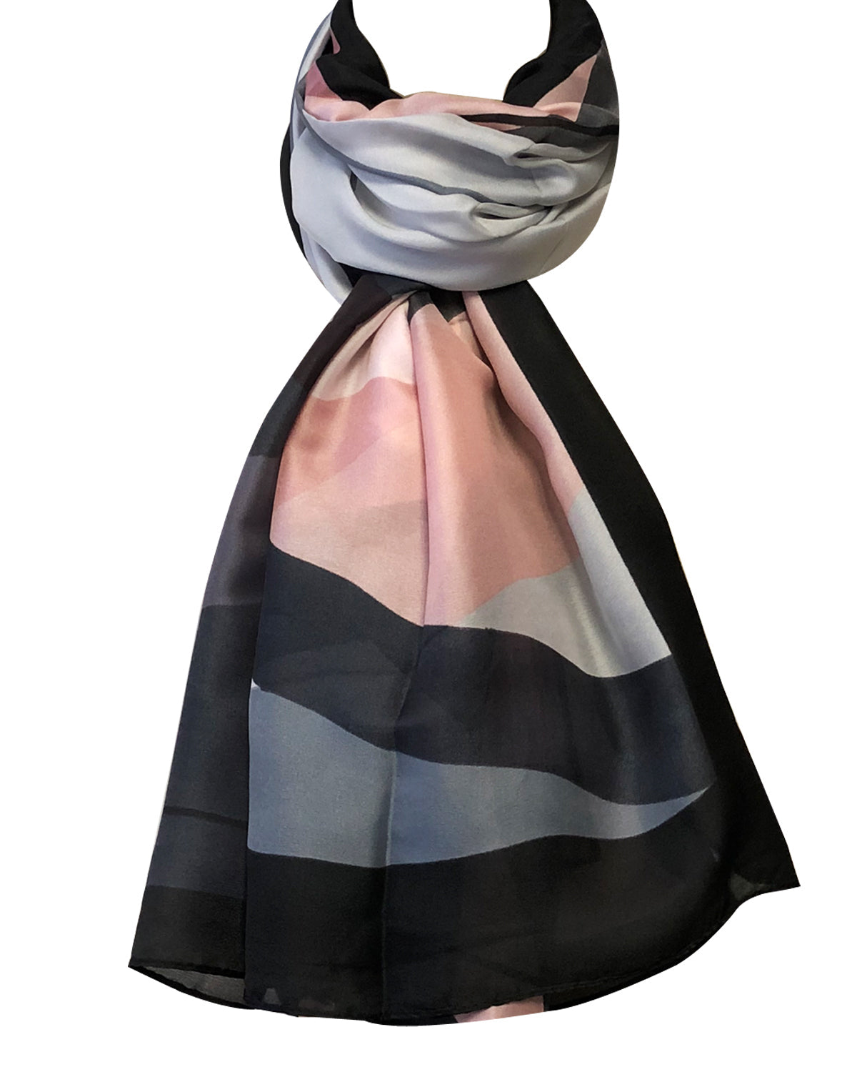 Wrapables Silk Like Satin Polyester Large Scarf Wrap, Gray